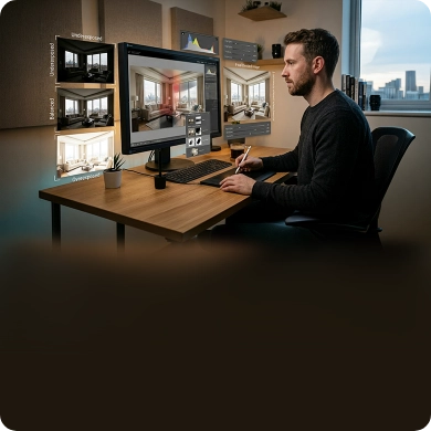 Exposure Blending for Interiors