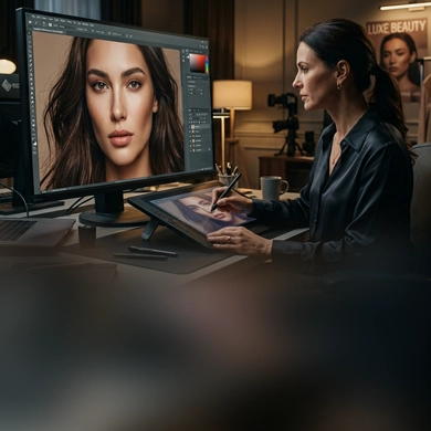 High-End Beauty Retouching for Fashion Campaigns