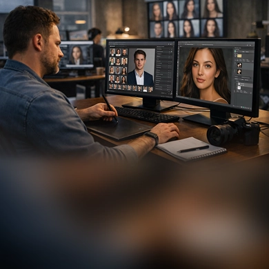 High-Volume Portrait Retouching for Studio Production